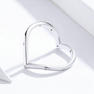 Stříbrný prsten se zirkony "V-Ring". Ag 925/1000