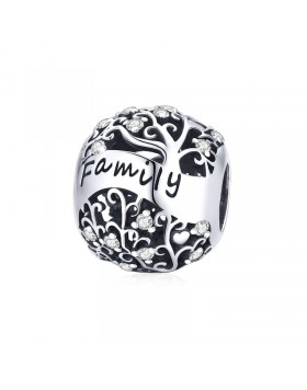 Korálek stříbrný se zirkony na Pandora náramek "Strom života". Ag 925/1000