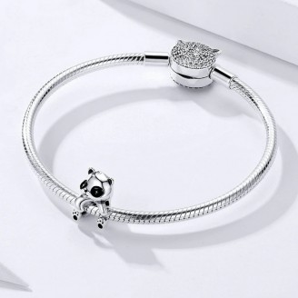Korálek stříbrný na náramek Pandora "Panda". Ag 925/1000