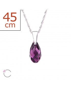 6x13 Stříbrný náhrdelník s krystalem "Stillae". Ag 925/1000