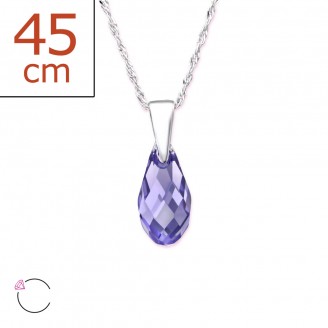 6x13 Stříbrný náhrdelník s krystalem "Stillae". Ag 925/1000