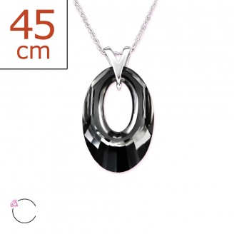 13x20 Stříbrný náhrdelník s krystalem "Night". Ag 925/1000