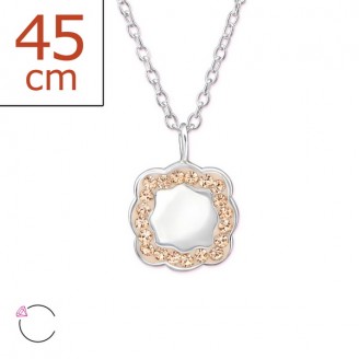 Stříbrný náhrdelník s krystaly "Speculum". Ag 925/1000