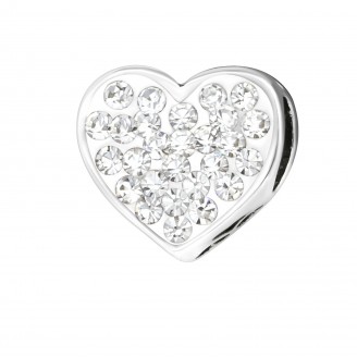 Korálek stříbrný s krystaly na Pandora náramek "Den matek". Ag 925/1000