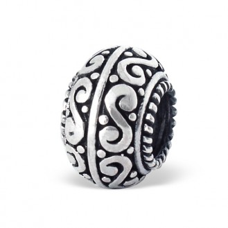 Korálek stříbrný na náramek Pandora "Volute". Ag 925/1000