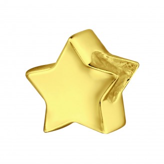 Pozlacený stříbrný korálek na náramek Pandora "Hvězda". Ag 925/1000
