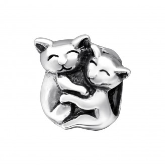 Korálek stříbrný na náramek Pandora "Koťátka". Ag 925/1000
