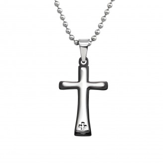 Ocelový náhrdelník z chirurgické oceli "Kříž"