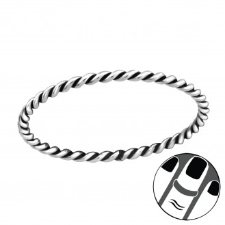 Stříbrný midi prsten "Rope" ox. Ag 925/1000
