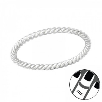 Stříbrný midi prsten "Rope". Ag 925/1000