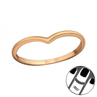 Stříbrný pozlacený midi prsten "Heart". rgp. Ag 925/1000