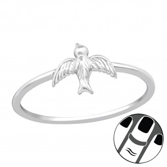 Stříbrný midi prsten "Ptáček". Ag 925/1000