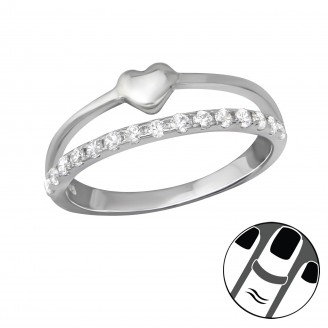 Stříbrný midi prsten se zirkony "Bellus". rp. Ag 925/1000