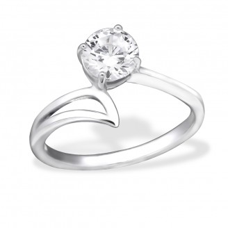 Stříbrný prsten se zirkonem "Mitis". Ag 925/1000