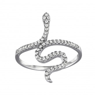 Stříbrný prsten se zirkony "Anguis". Ag 925/1000