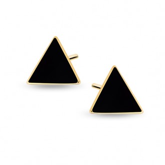 Pozlacené stříbrné náušnice pecky "Triangula". Ag 925/1000