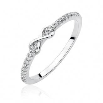 Stříbrný prsten se zirkony "Nekonečno". Ag 925/1000