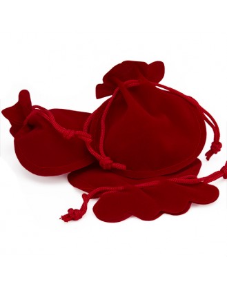 Dárkový sáček sametový  "Valentýn". 8x9 kulatý