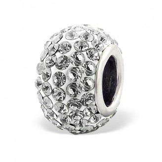 Stříbrný korálek s krystaly na Pandora náramek "Fulsi". Ag 925/1000