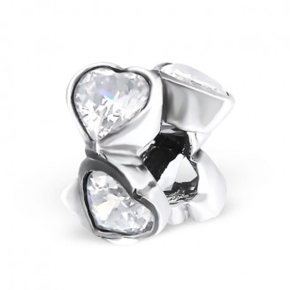 Stříbrný korálek se zirkony na Pandora náramek "Domina". Ag 925/1000