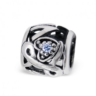 Korálek stříbrný se zirkony na Pandora náramek "Glittery". Ag 925/1000