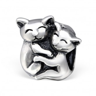 Korálek stříbrný na náramek Pandora "Koťátka". Ag 925/1000