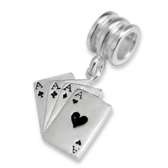Stříbrný přívěsek na Pandora náramek "Poker". Ag 925/1000