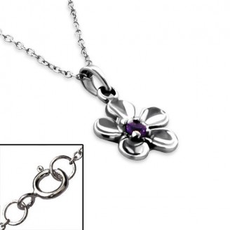 Stříbrný náhrdelník "Stříbrný květ". Ag 925/1000