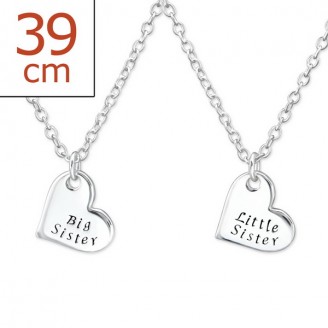 Dětské náhrdelníky stříbrné "Moje sestra a já". Ag 925/1000