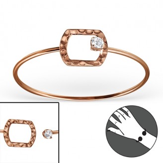 Pozlacený stříbrný náramek se zirkonem "Elegantnost". rgp. Ag 925/1000