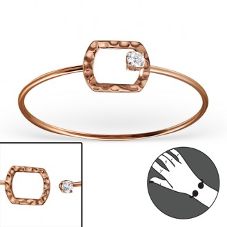 Pozlacený stříbrný náramek se zirkonem "Elegantnost". rgp. Ag 925/1000