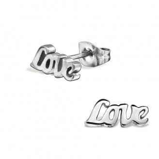 Náušnice z chirurgické oceli "Love"