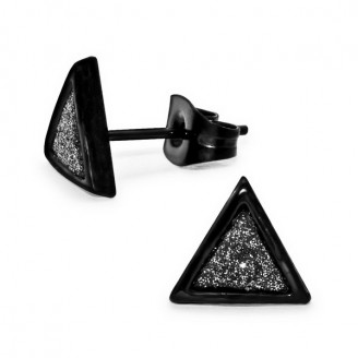 Náušnice z chirurgické oceli "Triangulum in triangulo". bk.