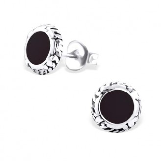 Stříbrné náušnice pro děti "Héra" black. Ag 925/1000