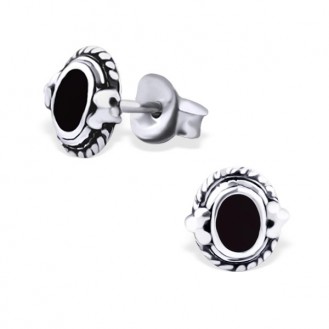 Stříbrné náušnice pro děti "Kalliopé" black. Ag 925/1000