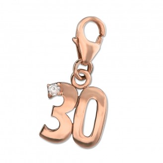 Stříbrný přívěsek pozlacený "30". Ag 925/1000 rgp