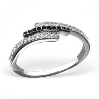 Stříbrný prsten se zirkony "Imperf". Ag 925/1000