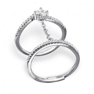 Stříbrný prsten se zirkony "Imago". Ag 925/1000