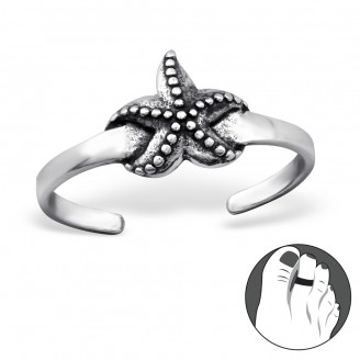 Stříbrný prsten na nohu "Mořská hvězdice". Ag 925/1000