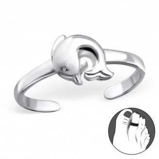 Stříbrný prsten na nohu "Delfín". Ag 925/1000