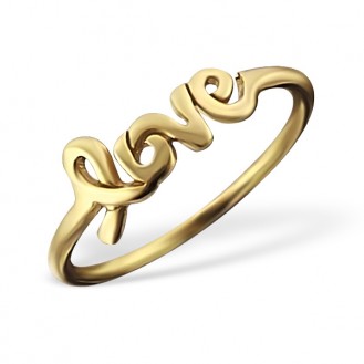 Stříbrný prsten pozlacený "Love" gp. Ag 925/1000
