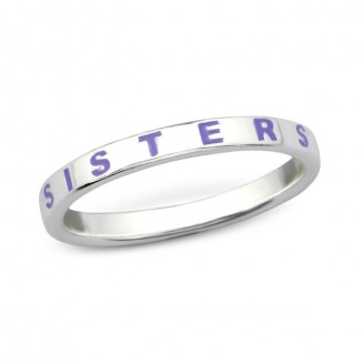 Stříbrný prsten "Navždy sestry". 1,4x2,5 Ag 925/1000