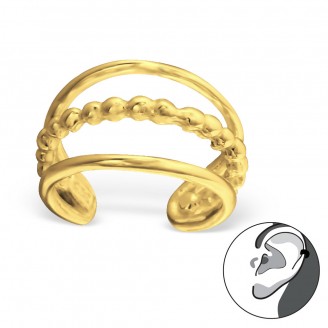 Pozlacená záušnice stříbrná "Charm". Ag 925/1000